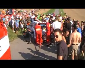 Crash spectaculaire de Luca Betti au Czech Barum Rally Zlin