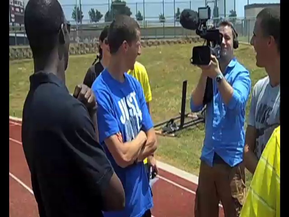 Les Borlée et la délégation belge d'athlétisme rencontre Michael Johnson