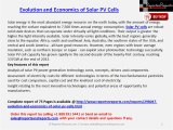 Worldwide Solar PV Cells Industry Trends, Costs and Prospects
