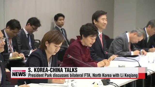 President Park discusses bilateral FTA, North Korea with Chinese premier