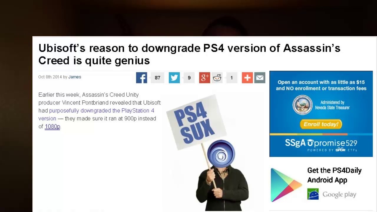 UBISOFT DUMMING DOWN AC: UNITY PS4 GRAPHICS!?!?