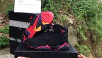 *Tradingspring.cn* Nike Air Jordan 7 Retro Limited Edition Men Shoes Black Red