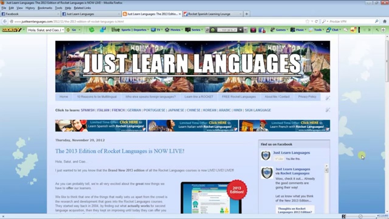 Just Learn Languages - BREAKING NEWS - Rocket Languages 2013 Edition LIVE