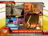 Incendio en plaza Dos de Mayo: Cierran accesos vehiculares