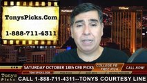 College Football Free Picks Saturday Betting Previews Point Spread Odds 10-18-2014