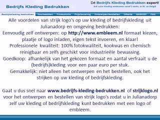 Kleding bedrijfskleding bedrukken Julianadorp