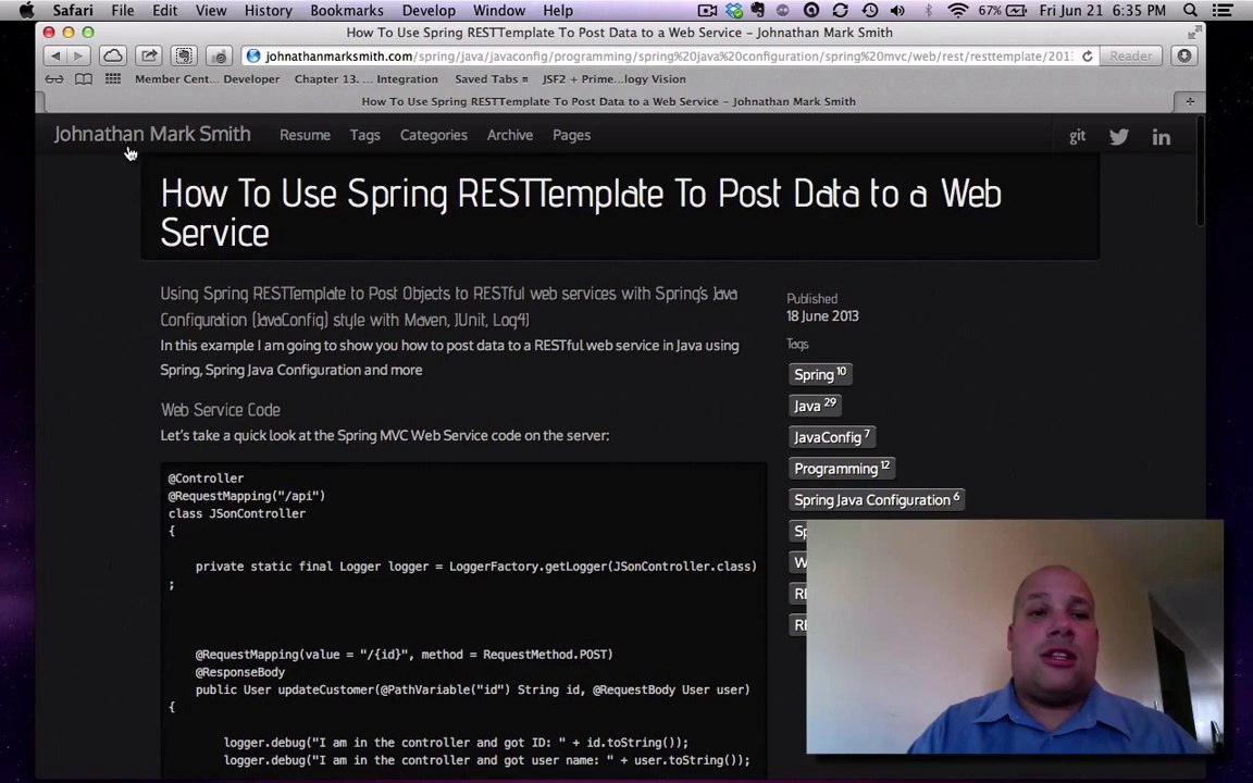 How To Use Spring RESTTemplate To Post Data to a Web Service By Johnathan Mark Smith