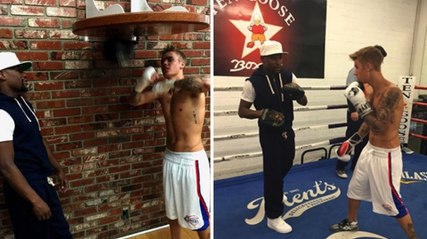 See Floyd Mayweather Spar With Shirtless Justin Bieber