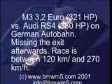 BMW M3 racing an Audi RS4