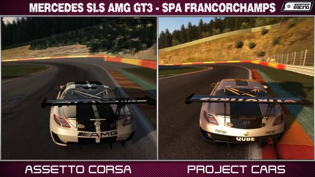 Project CARS vs Assetto Corsa 1.0 - Mercedes SLS AMG GT3 @ Spa-Francorchamps