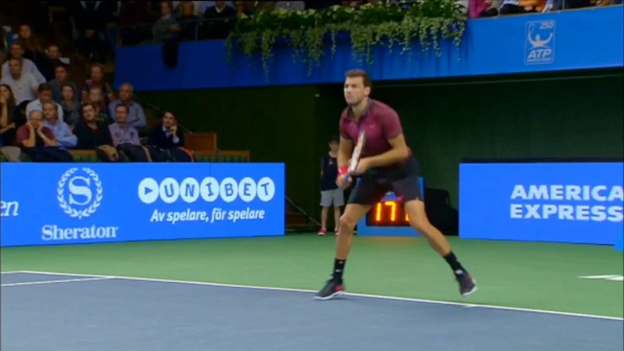 Stockholm: Dimitrovs irrer Doppel-Trickshot!