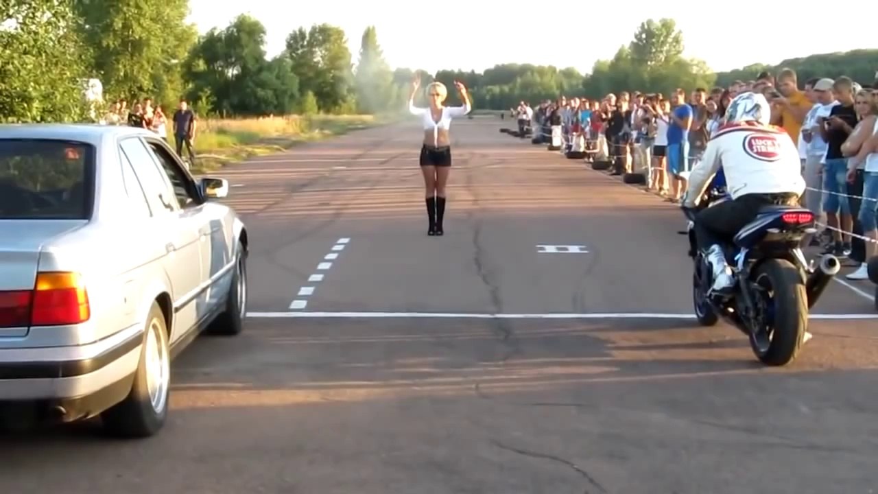 BMW and sport bike racing fail