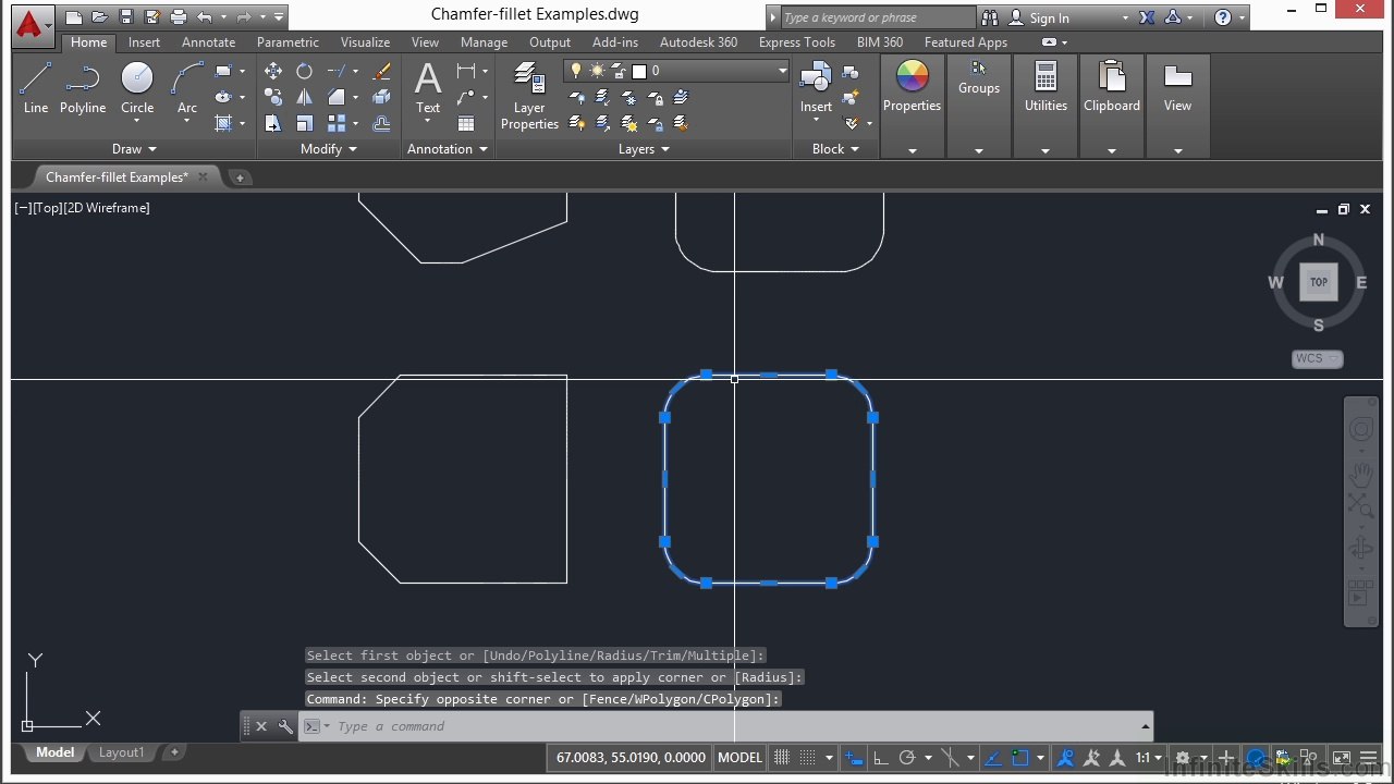 0610 Fillet And Chamfer Autocad 2015 Video Dailymotion