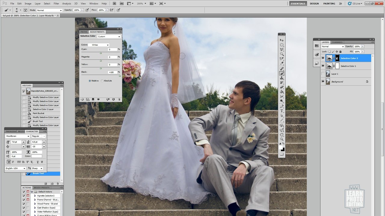 Color grading tutorial for wedding photography Adobe Photoshop tutorial