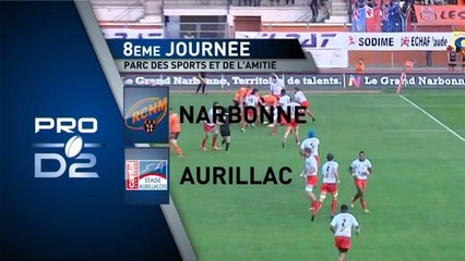PRO D2 - Narbonne-Aurillac : 33-17 - J8 - Saison 2014-2015