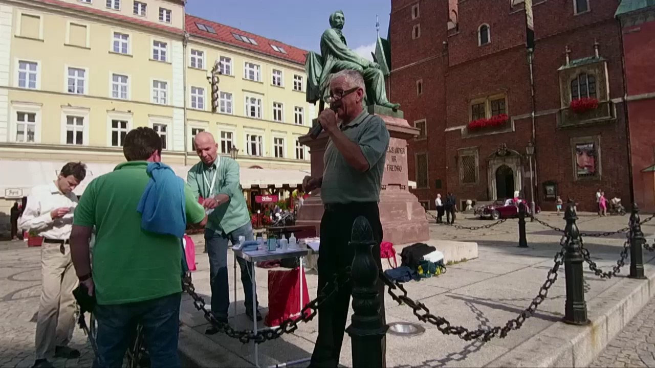 Prelekcja Jana Taratajcio podczas pikiety Piotra Moskwy - Wrocław 2014 09 20