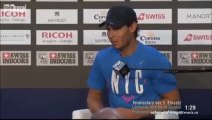 Rafael Nadal's pre-tournament press conference at Swiss Indoors Basel. Oct. 19, 2014 (in German)