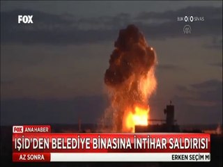 IŞİD Kobani'deki Belediye binasını böyle havaya uçurdu