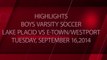 Boys Soccer - Lake Placid Blue Bombers vs E-Town - Westport Griffins 09-16-2014 - Highlights
