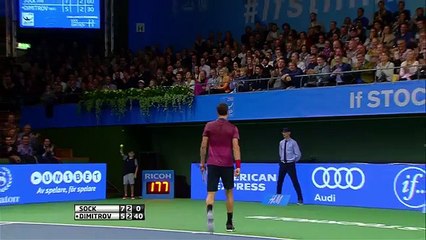 Grigor Dimitrov double hot shots at If Stockholm Open 2014
