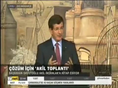 Başbakan Ahmet Davutoğlu İstanbul'da Akil İnsanlar Heyeti İle Toplantısında Konuşma Yaptı