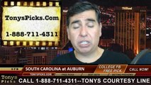 Auburn Tigers vs. South Carolina Gamecocks Free Pick Prediction NCAA College Football Updated Odds Preview 10-25-2014
