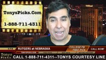 Nebraska Cornhuskers vs. Rutgers Scarlet Knights Free Pick Prediction NCAA College Football Updated Odds Preview 10-25-2014