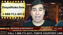 Michigan St Spartans vs. Michigan Wolverines Free Pick Prediction NCAA College Football Updated Odds Preview 10-25-2014