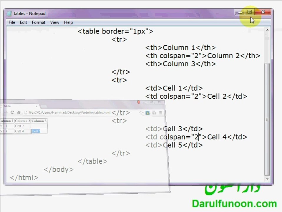 18 Tables 3 - Beginner's Web Designing (Urdu)