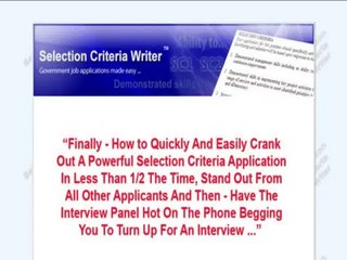Selection Criteria Writer