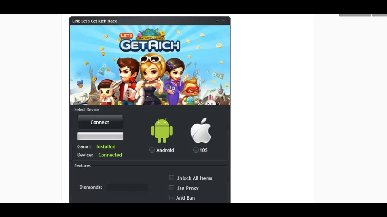 Line Let's Get Rich Hack Tool Cheats Diamonds for Android and iPhone