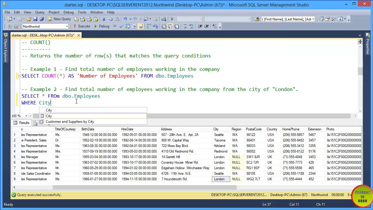 SQL Tutorial In Urdu - SQL Aggregate Functions