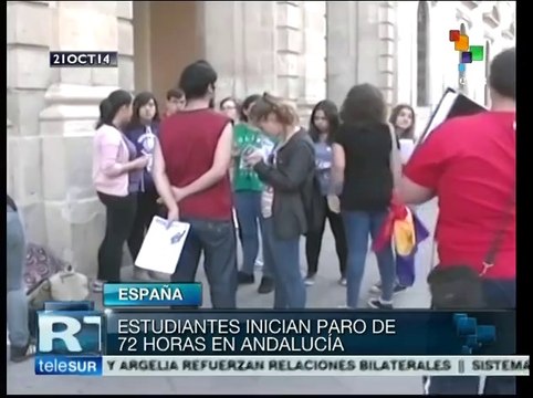 España: estudiantes de Andalucía protestan por recortes a la educación
