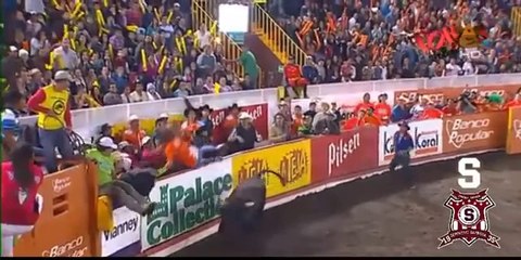 Une femme s'envoie en l'air avec un taureau