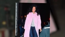 Rihanna trägt ein niedliches Outfit