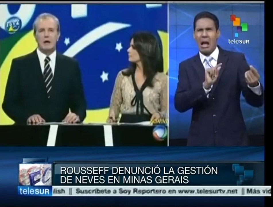 Brasil: denuncia Rousseff en debate gestión de Neves en Minas Gerais