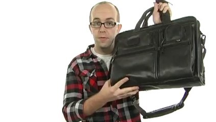Tumi Alpha Business - Leather Compact Large Screen Computer Case Black - Robecart.com Free Shipping BOTH Ways