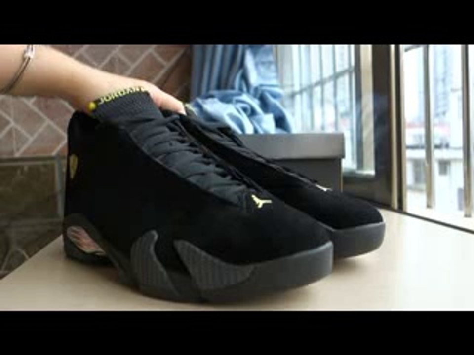 Super Max Perfect Air Jordan 14 Black Suede Ferrari  First Look Review