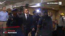 L'arrivée d'Oscar Pistorius au tribunal pour son verdict