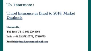 Travel Insurance in Brazil to 2018: Market Databook