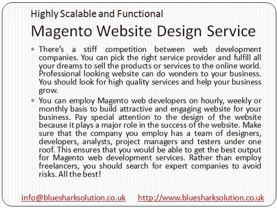 Highly scalable and functional Magento website design service