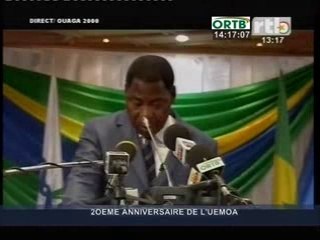 Message du Président BONI YAYI à l'ocassion des 20 ans de L'UEMOA (Part2)
