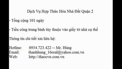 Dịch Vụ Hợp Thức Hóa Nhà Đất Quận 2