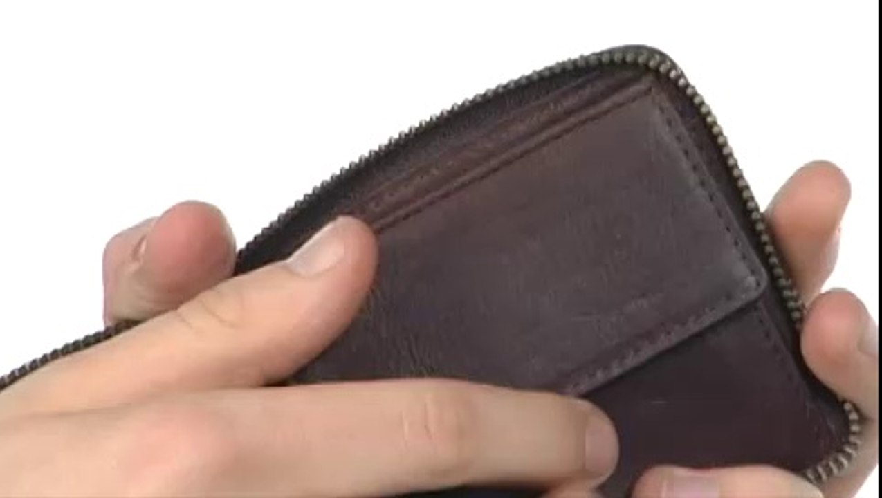 Fossil Estate Bi-Fold Zip Around Black - Robecart.com Free Shipping BOTH Ways