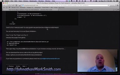 Form Validation Using JQuery by Johnathan Mark Smith
