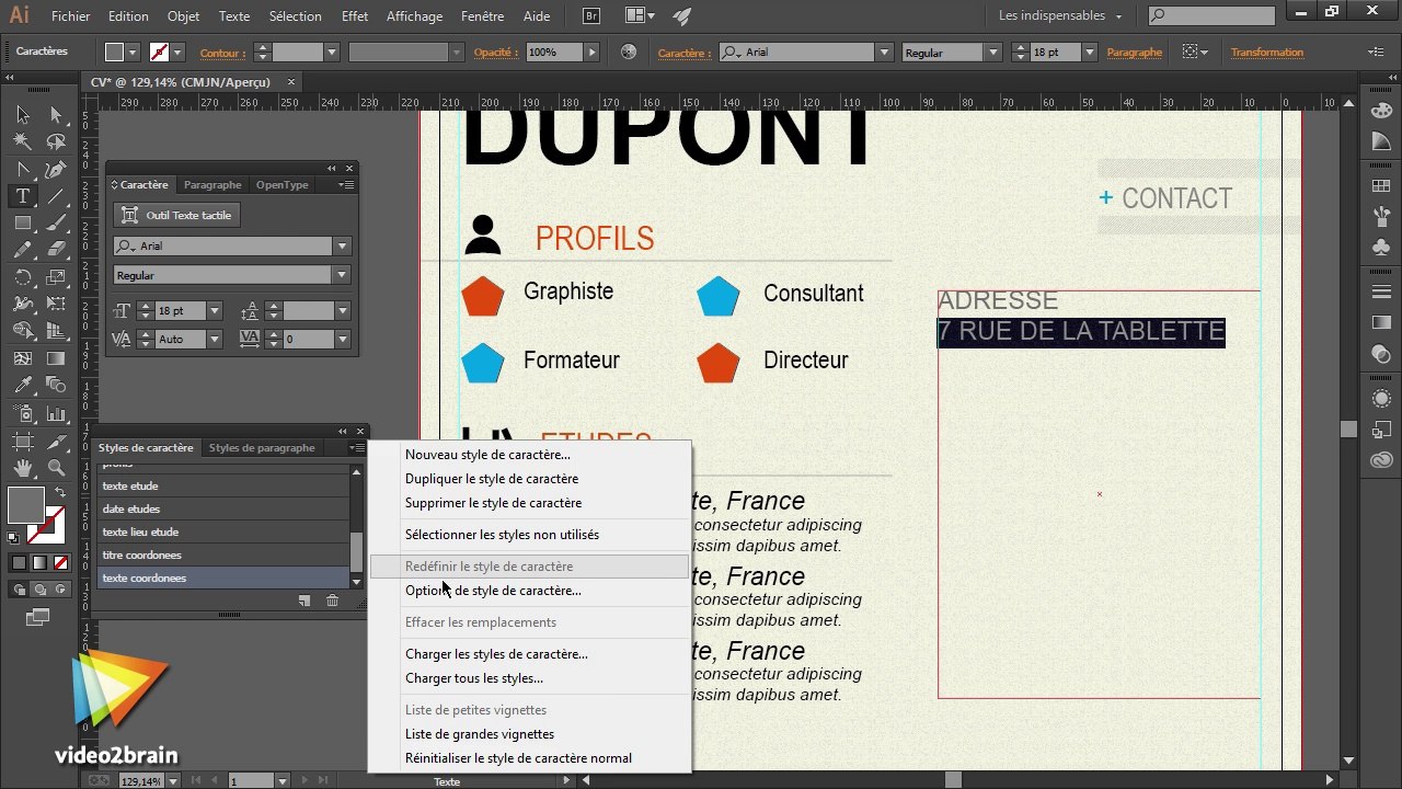 Illustrator CC : Créer un CV design : trailer | video2brain.com