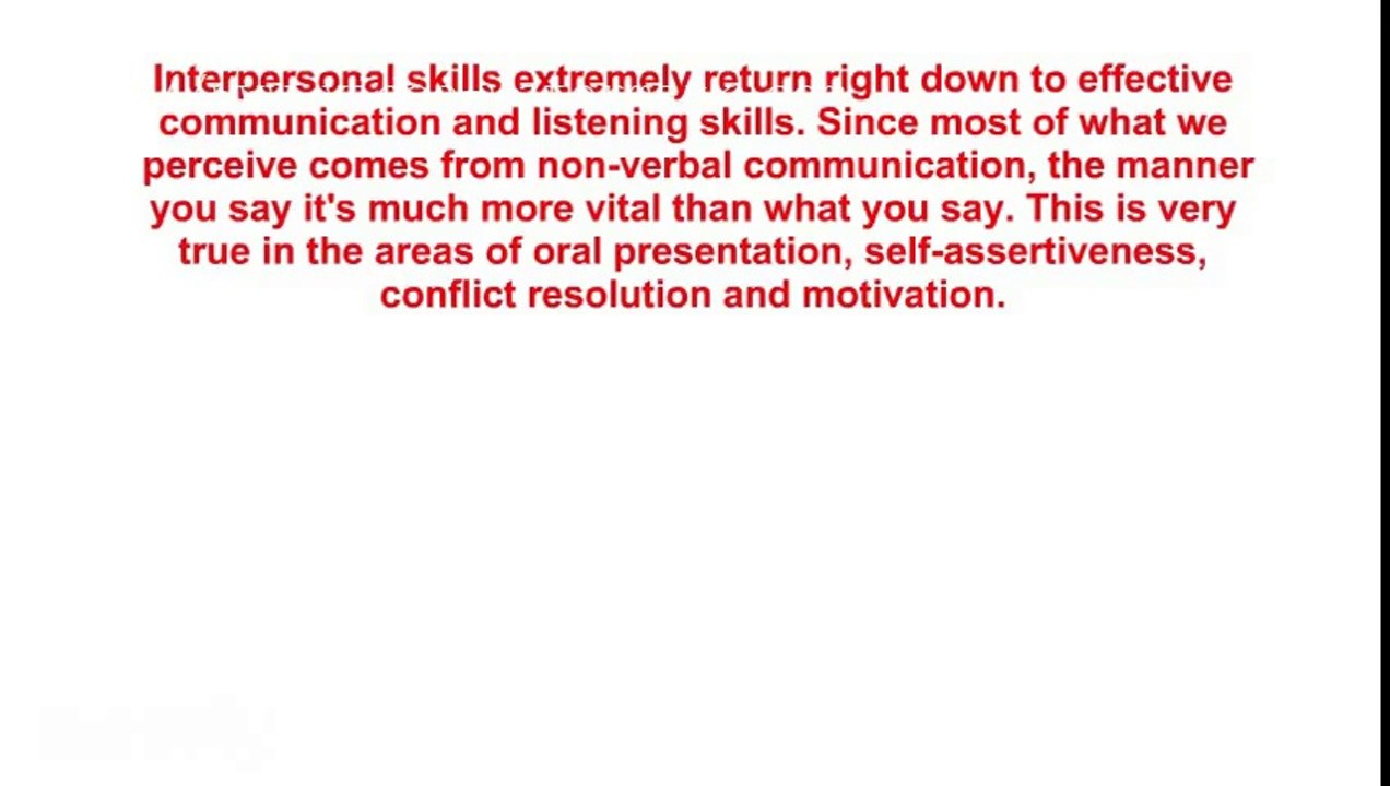 Interpersonal Skills - The Keys To Management and Leadership