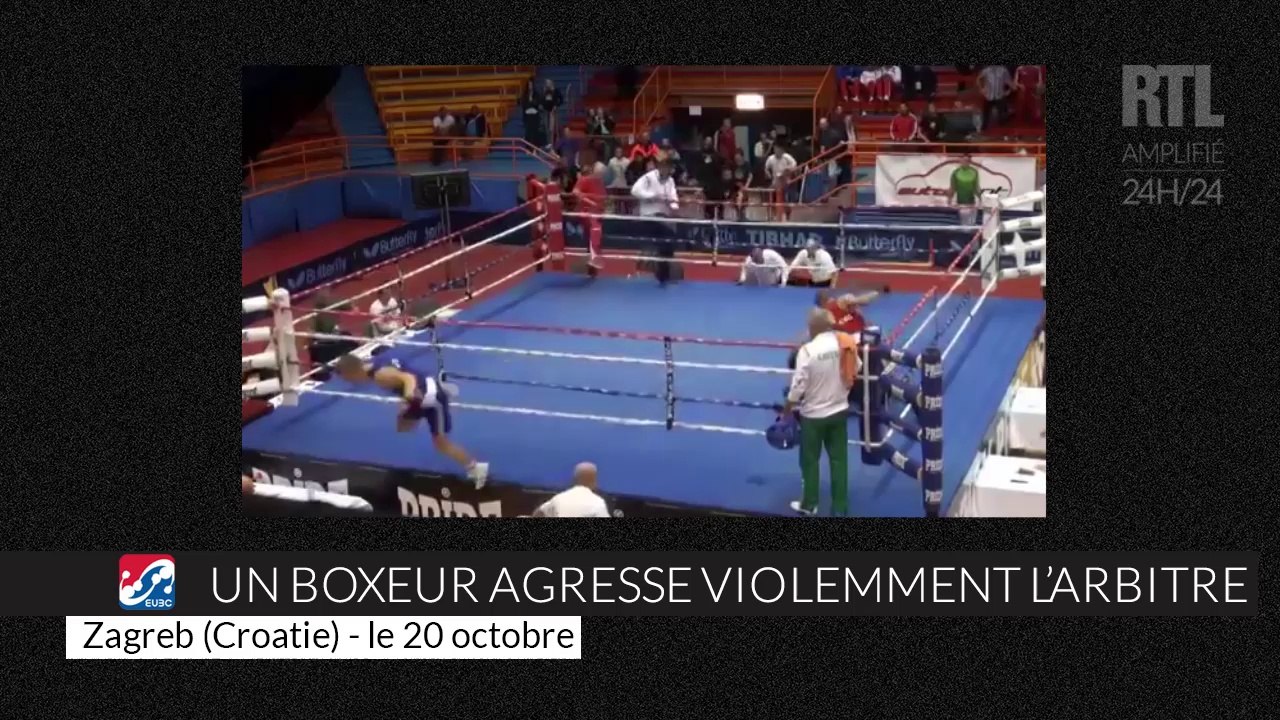Mécontent de son combat perdu, un jeune boxeur croate s'en prend à l'arbitre