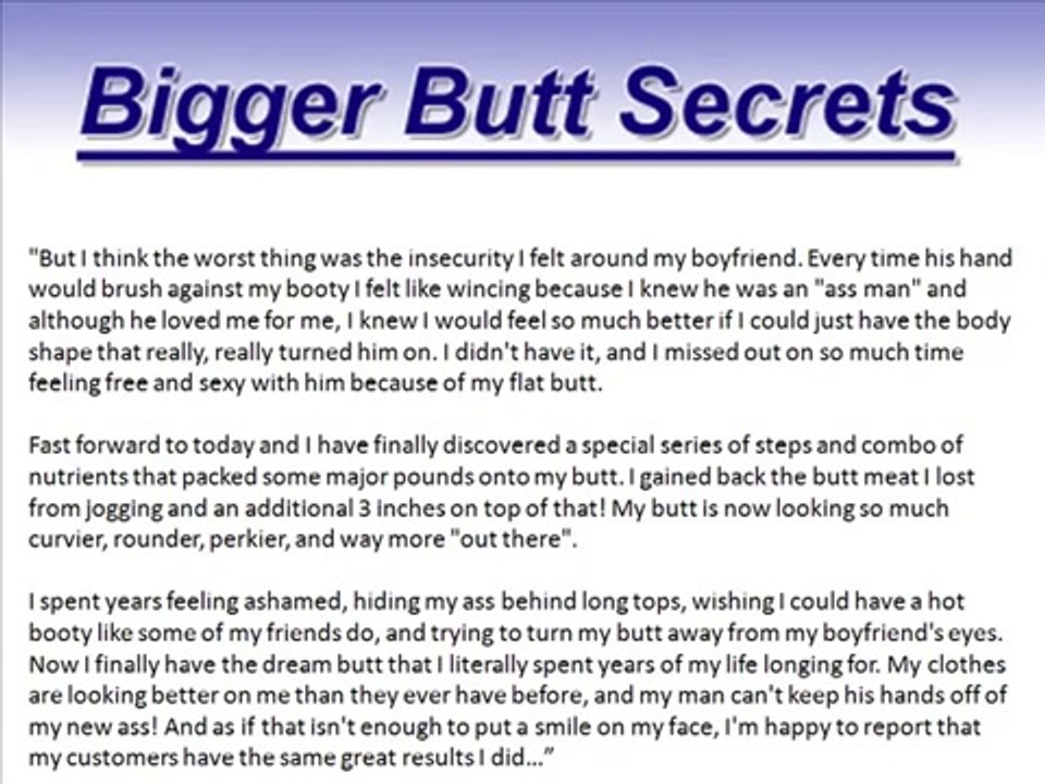 Bigger Butt Secrets- Getting A Bigger Butt Secrets