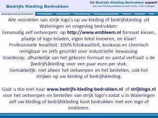 Kleding bedrijfskleding bedrukken Wateringen